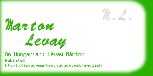 marton levay business card