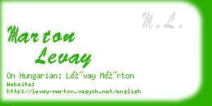 marton levay business card